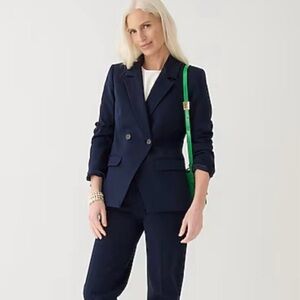 J. Crew Navy Blazer with Purple Lining